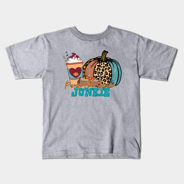 pumpkin spice junkie Kids T-Shirt by Sabahmd